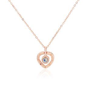 I Love You Necklace Heart Pendant Stone